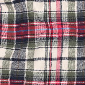 Cotton Flannel checked | Poppy Fabrics – olive/red, 