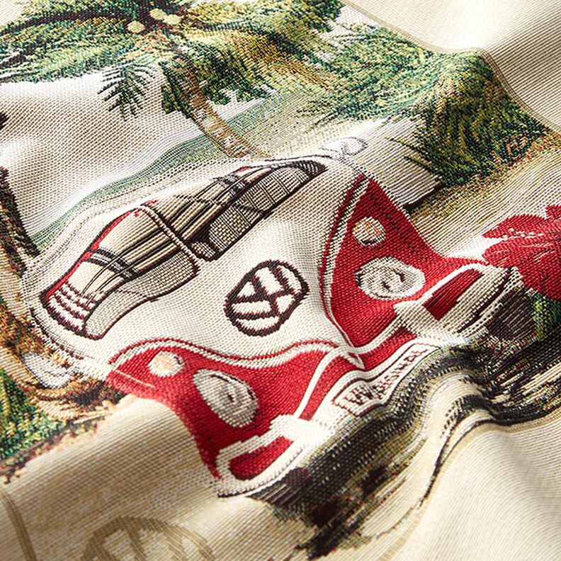 Decor Fabric Tapestry Piece VW Bus – natural/red,  image number 3