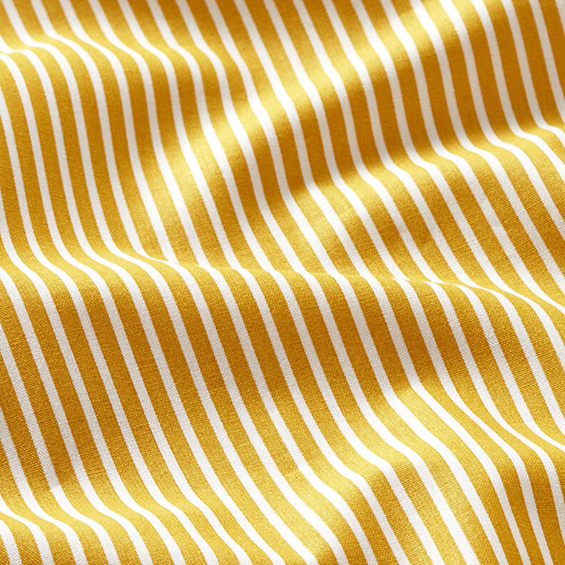 Cotton Poplin Stripes – mustard/white,  image number 2