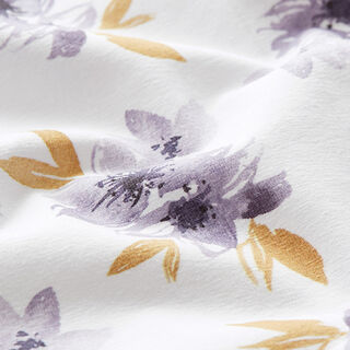 Cotton Jersey watercolour flowers Digital Print | Poppy – white/lilac, 