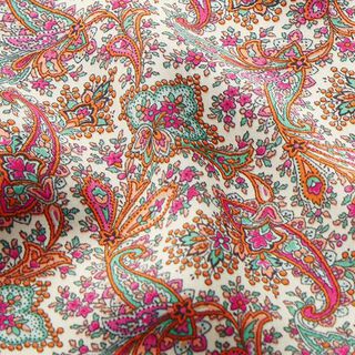 paisley flowers satin – natural/pink, 