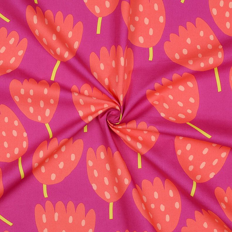 Cotton Poplin Tulips | Nerida Hansen – purple/coral,  image number 3