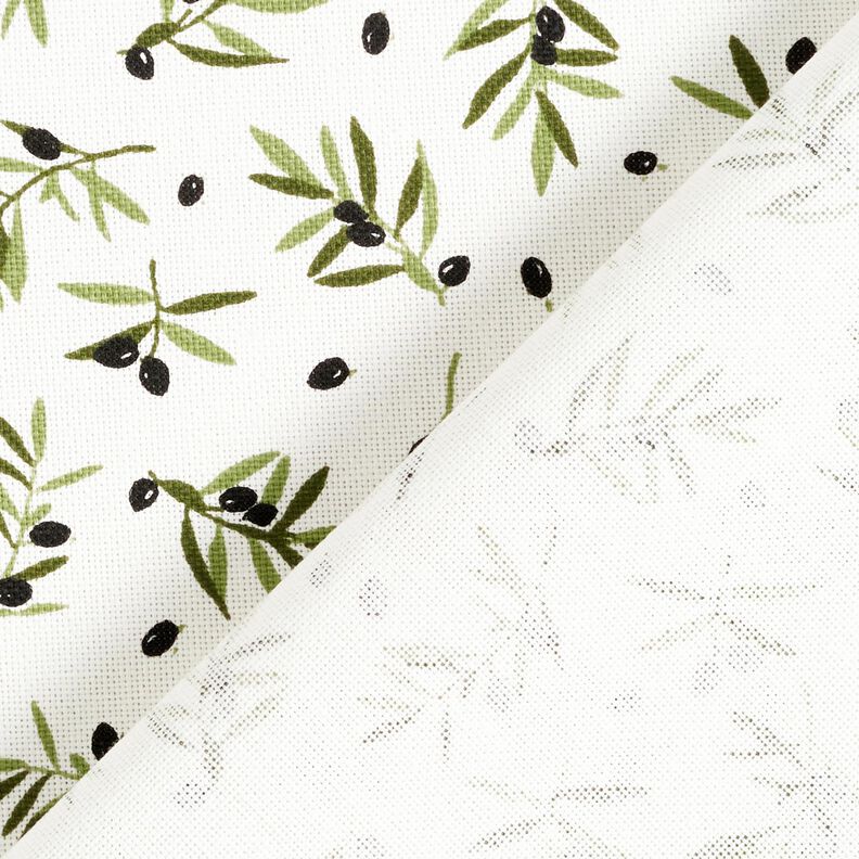 Decor Fabric Half Panama mini olives – ivory/pine,  image number 4