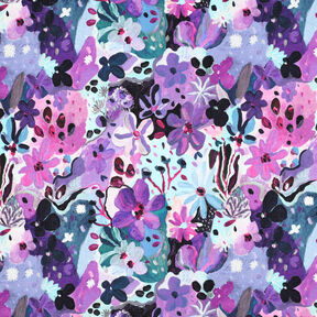 Sweatshirt Fabric Settle Petal Digital Print | Nerida Hansen – ice blue/lilac, 