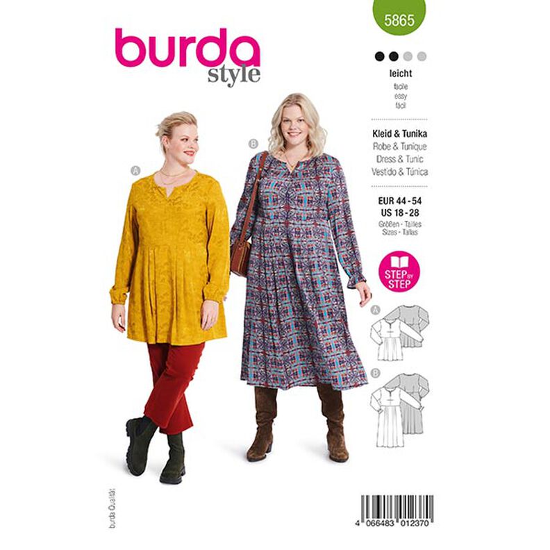Plus-Size Dress / Tunika | Burda 5865 | 44-54,  image number 1