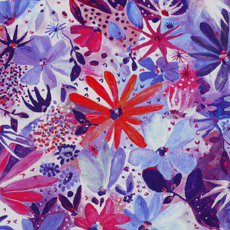 LENZING™ ECOVERO™ viscose fabric  Digital Soiree | Nerida Hansen – blue lilac/chili,  image number 1