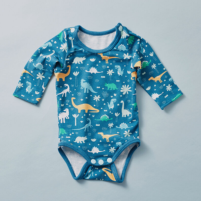 Dino World Cotton Jersey | PETIT CITRON – petrol,  image number 4