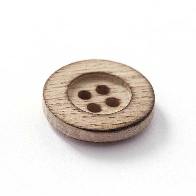 4-Hole Wooden Button – natural,  image number 2