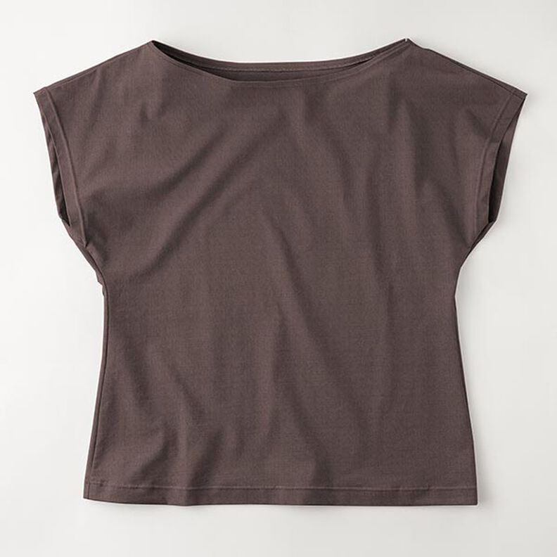 Medium Cotton Jersey Plain – black brown,  image number 8