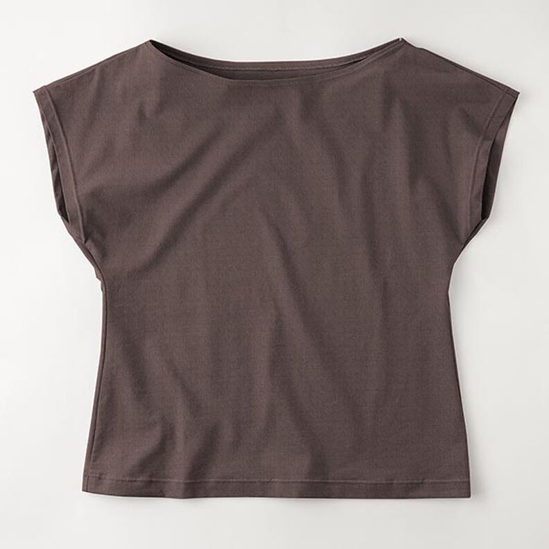 Medium Cotton Jersey Plain – black brown, image number 8