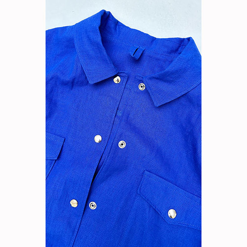 Linen fabric Ramie mix medium – royal blue,  image number 9