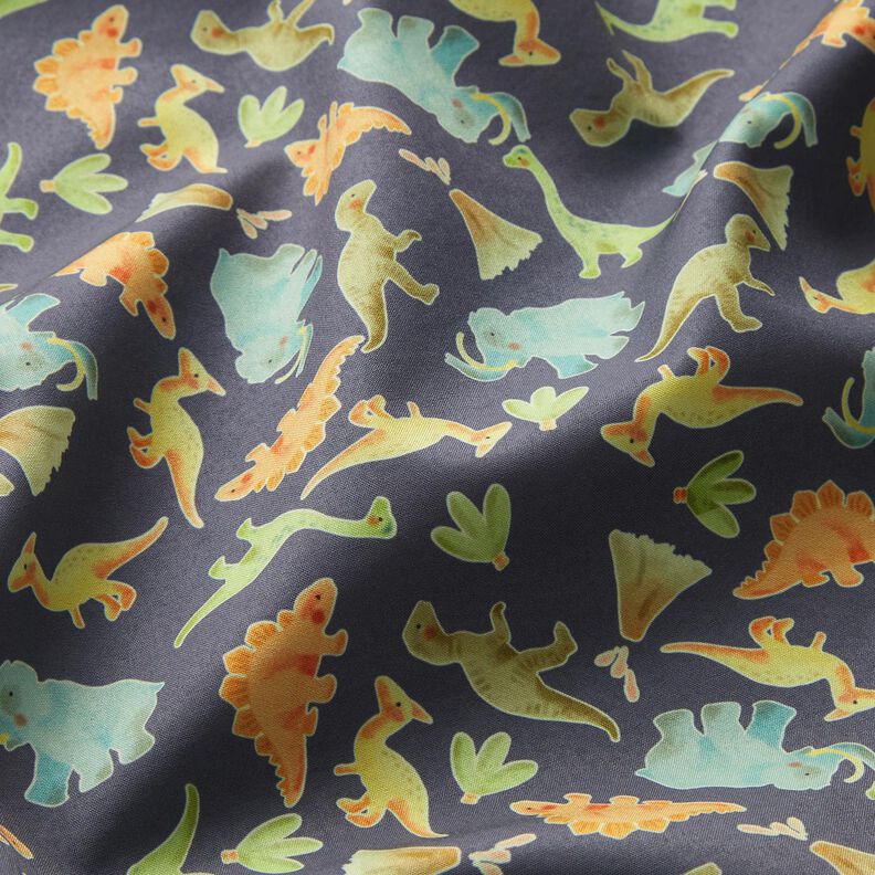 Softshell Little Dinosaurs Digital Print – anthracite,  image number 3