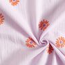 Double Gauze/Muslin embroidered large flowers | Poppy Fabrics – pastel violet/peach orange,  thumbnail number 3