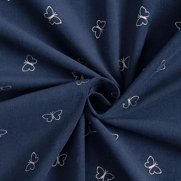 Baby Cord glittery butterflies – navy blue,  image number 3