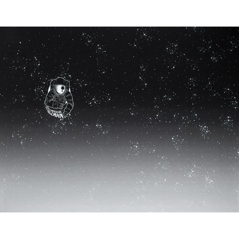 French terry Panel Spaceman | Glitzerpüppi – black/white, image number 5