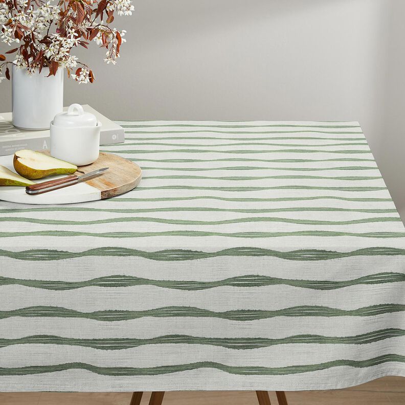 Decor Fabric Half Panama wavy stripes – reed, image number 7