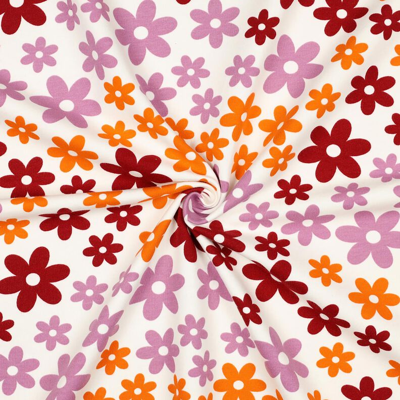Comfy Sweatshirt colourful flowers | Poppy Fabrics – offwhite, image number 3