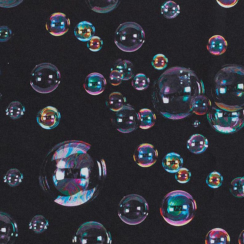 Softshell soap bubbles Digital Print – blue-black,  image number 6