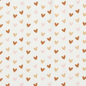 Cotton Jersey Glitter little hearts – ivory, 