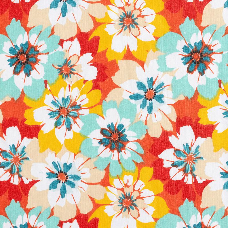 Coated Cotton Spring flowers – mint/terracotta,  image number 1