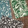 Decor Fabric Half Panama plain leaves – black/natural,  thumbnail number 7