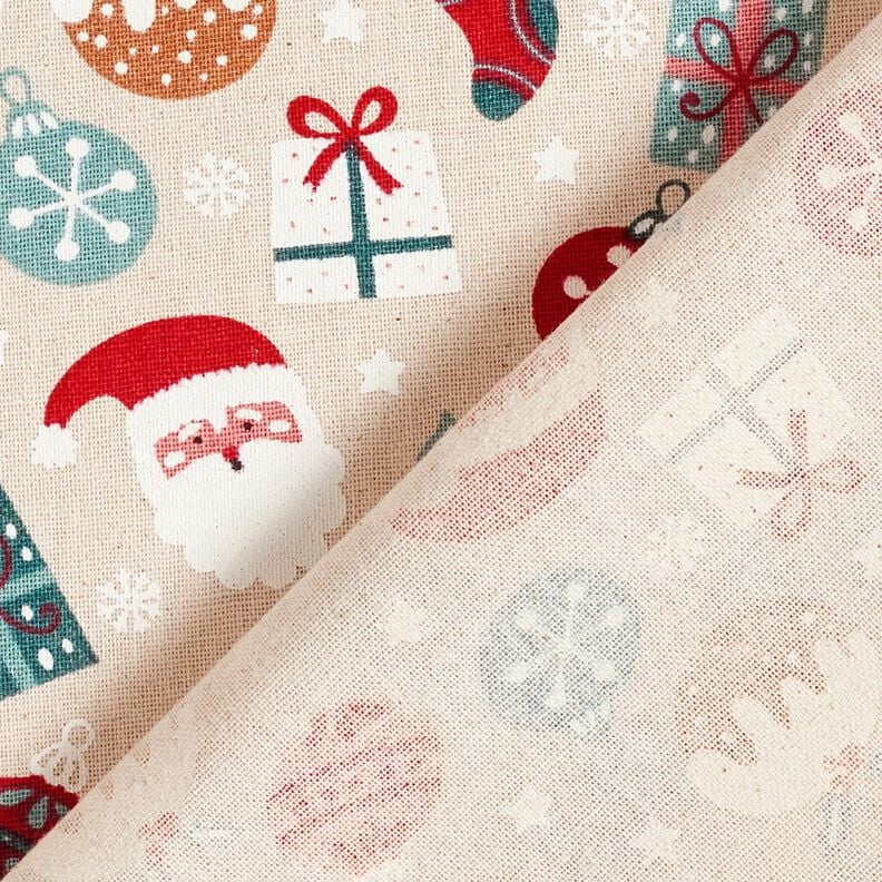 Decor Fabric Canvas cute Christmas motifs – natural/eucalyptus,  image number 4