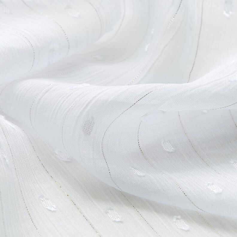Metallic pinstripe chiffon dobby – white/metallic silver,  image number 2