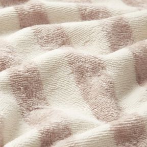 Towelling Fabric Bamboo Block Stripes – almond/light taupe, 