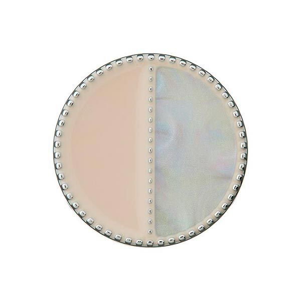 Metal Polyester Shank Button [ Ø23 mm ] – grey/beige,  image number 1