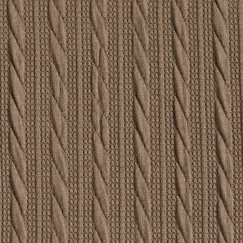Knit Cloqué Cable-knit print – dune, image number 1