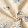 Double Gauze/Muslin embroidered fish | Poppy Fabrics – offwhite/royal blue,  thumbnail number 3