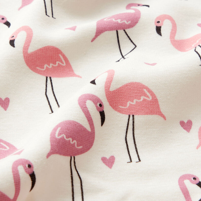 Alpine Fleece Flamingos in love – offwhite,  image number 3