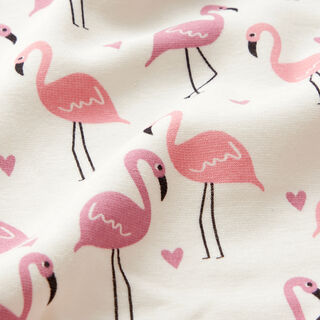 Alpine Fleece Flamingos in love – offwhite, 