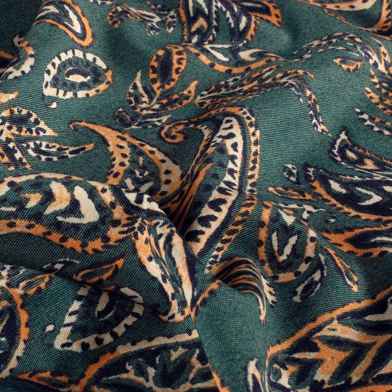 Ponte Roma Jersey Paisley – blue spruce/peach orange, image number 2