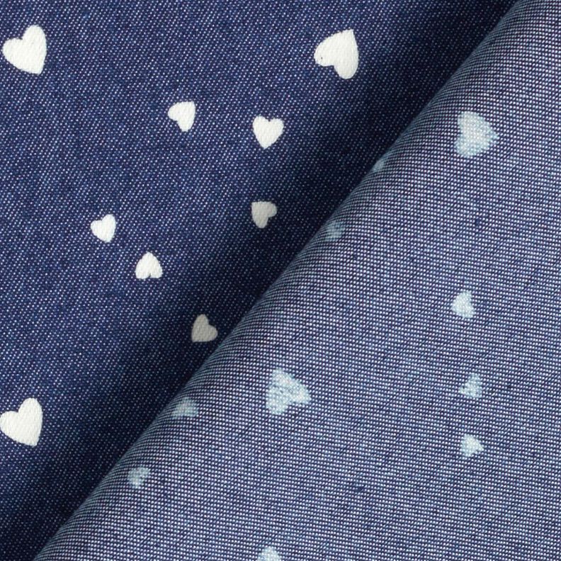 Chambray little hearts – navy blue/offwhite,  image number 4