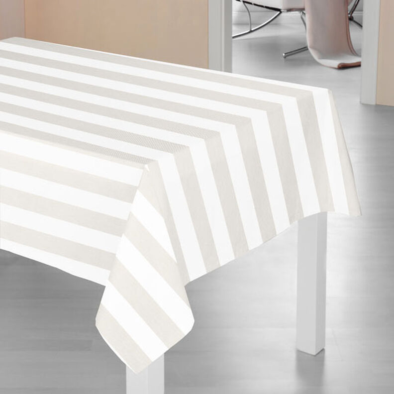 Stripes Cotton Twill 1 – light grey/white,  image number 6