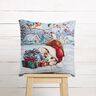 Decorative Panel Tapestry Fabric Cat with Gifts – light blue/carmine,  thumbnail number 5