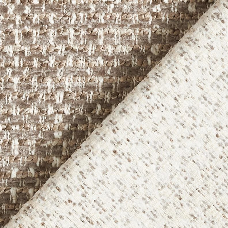 Upholstery Fabric colourful bouclé look – dark taupe/light beige, image number 3
