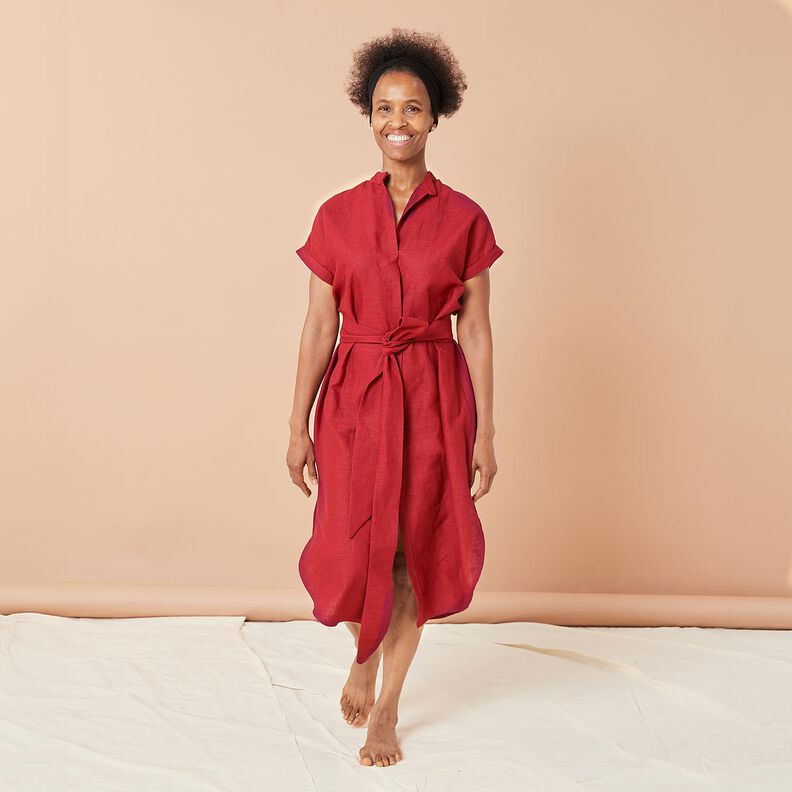 Linen fabric Ramie mix medium – red, image number 3