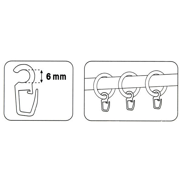Clip-On Hooks [6mm] 10 pieces – transparent | Prym,  image number 4