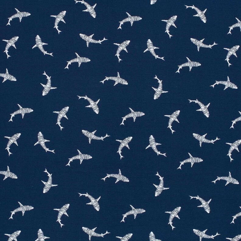 Cotton Jersey shark silhouette – navy blue,  image number 1