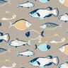 Cotton Cretonne school of fish – taupe,  thumbnail number 1