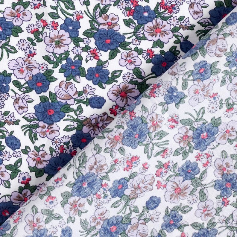 Blouse fabric small bouquets – white/lilac,  image number 4