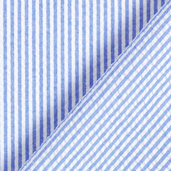 Seersucker Stripes Cotton Blend – royal blue/offwhite,  image number 4