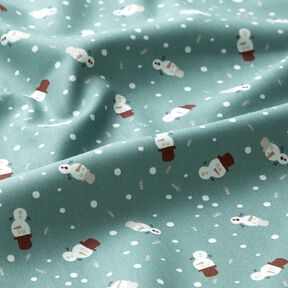 Cotton Poplin cute snowmen – reed, 