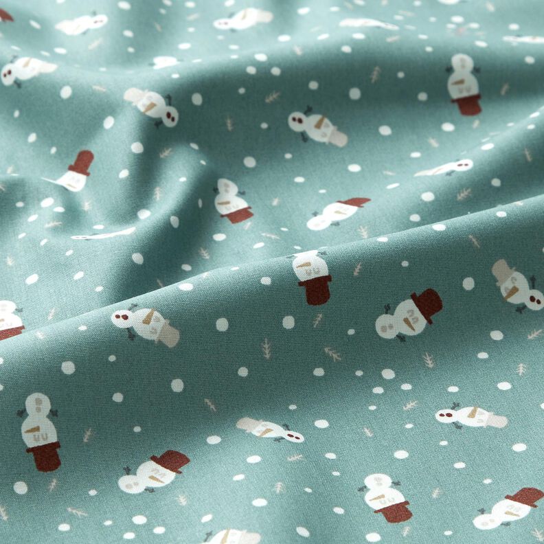Cotton Poplin cute snowmen – reed, image number 2
