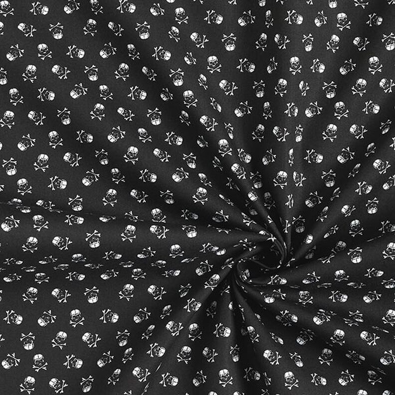 skull poplin – black/white,  image number 3