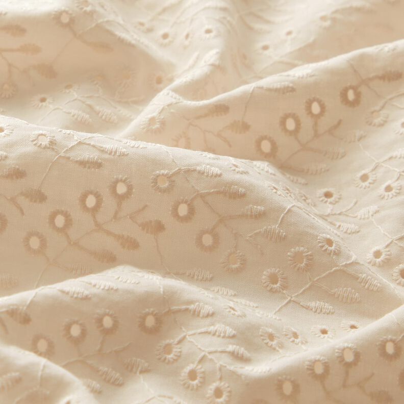 Batiste Broderie Anglaise Leafy Vines – cream,  image number 2
