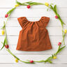 Scattered Gold Polka Dots Cotton Muslin – terracotta/gold,  thumbnail number 6