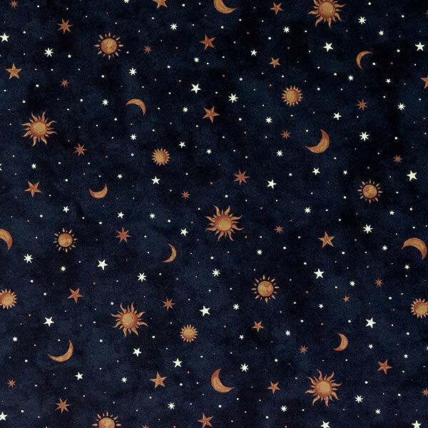 Decor Fabric Glow in the dark night sky – gold/navy blue,  image number 13